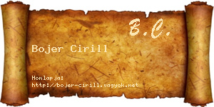 Bojer Cirill névjegykártya